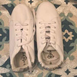 White Sequined Sneakers